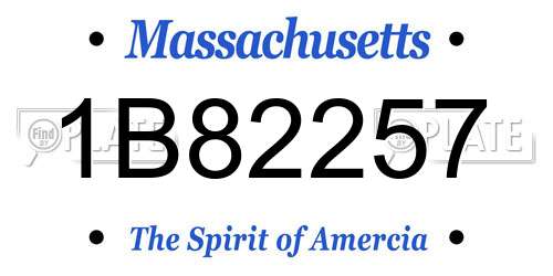 1B82257 Massachusetts License Plate