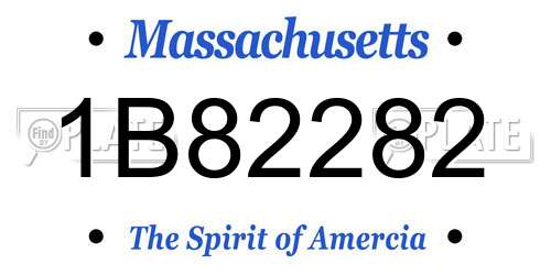 1B82282 Massachusetts License Plate