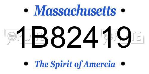 1B82419 Massachusetts License Plate