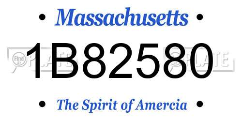 1B82580 Massachusetts License Plate