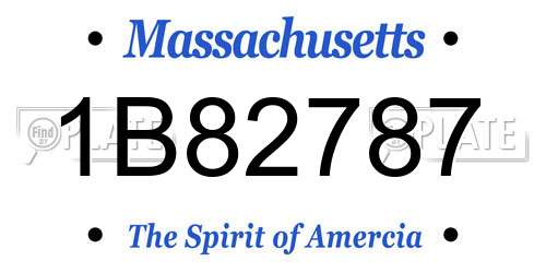 1B82787 Massachusetts License Plate
