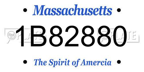 1B82880 Massachusetts License Plate