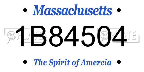1B84504 Massachusetts License Plate