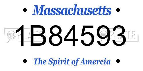 1B84593 Massachusetts License Plate