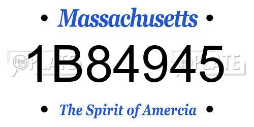 1B84945 Massachusetts License Plate