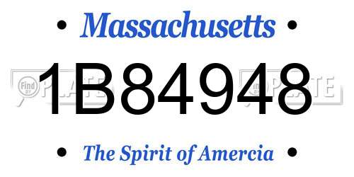 1B84948 Massachusetts License Plate