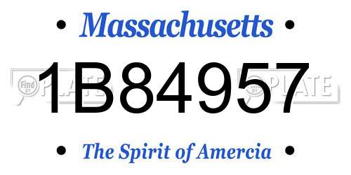 1B84957 Massachusetts License Plate