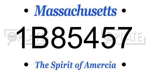 1B85457 Massachusetts License Plate