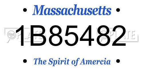 1B85482 Massachusetts License Plate