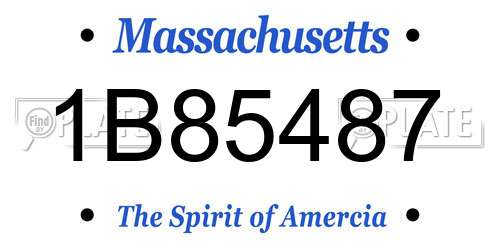 1B85487 Massachusetts License Plate