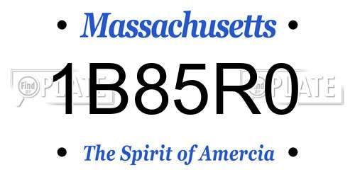 1B85R0 Massachusetts License Plate