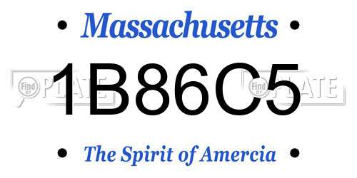 1B86C5 Massachusetts License Plate