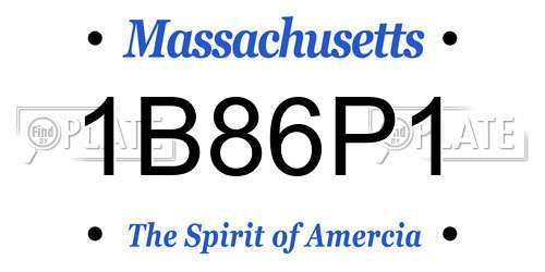 1B86P1 Massachusetts License Plate