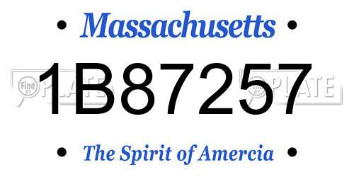 1B87257 Massachusetts License Plate