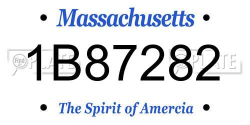 1B87282 Massachusetts License Plate