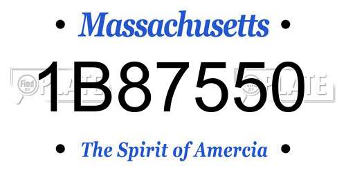 1B87550 Massachusetts License Plate