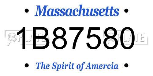 1B87580 Massachusetts License Plate