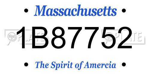 1B87752 Massachusetts License Plate