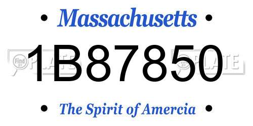 1B87850 Massachusetts License Plate
