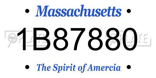 1B87880 Massachusetts License Plate