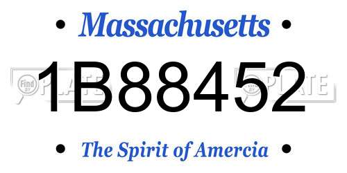 1B88452 Massachusetts License Plate