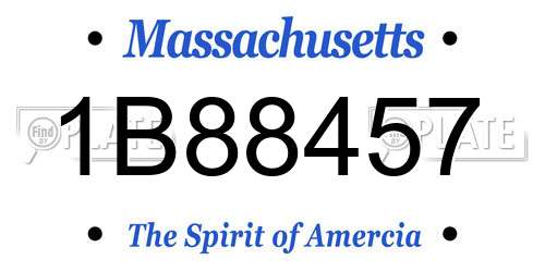 1B88457 Massachusetts License Plate