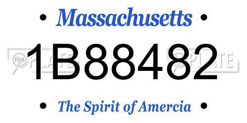 1B88482 Massachusetts License Plate