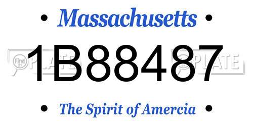 1B88487 Massachusetts License Plate
