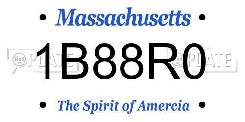 1B88R0 Massachusetts License Plate