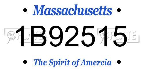 1B92515 Massachusetts License Plate