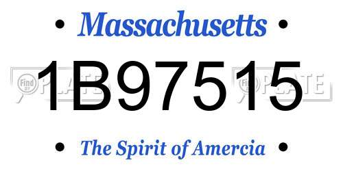 1B97515 Massachusetts License Plate