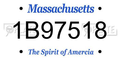 1B97518 Massachusetts License Plate