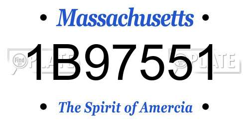 1B97551 Massachusetts License Plate