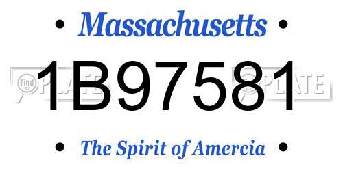1B97581 Massachusetts License Plate