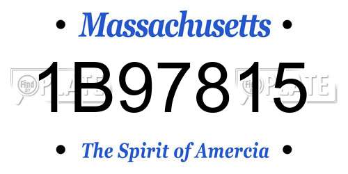 1B97815 Massachusetts License Plate