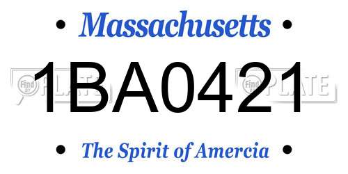 1BA0421 Massachusetts License Plate