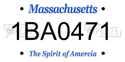 1BA0471 Massachusetts License Plate