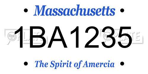 1BA1235 Massachusetts License Plate