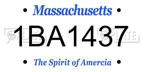 1BA1437 Massachusetts License Plate