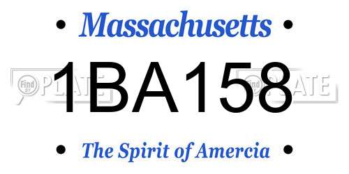 1BA158 Massachusetts License Plate