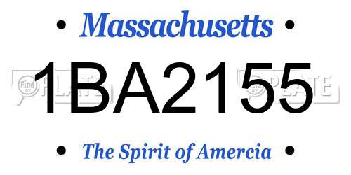 1BA2155 Massachusetts License Plate