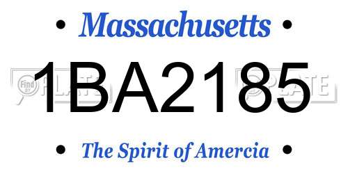 1BA2185 Massachusetts License Plate