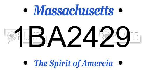 1BA2429 Massachusetts License Plate