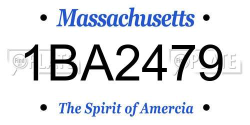 1BA2479 Massachusetts License Plate