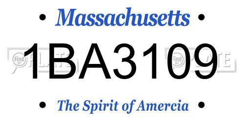 1BA3109 Massachusetts License Plate