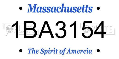 1BA3154 Massachusetts License Plate