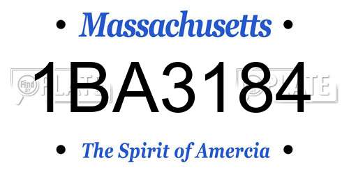 1BA3184 Massachusetts License Plate