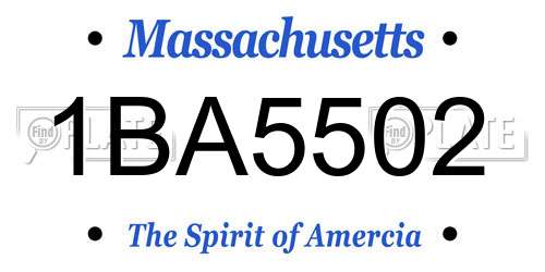 1BA5502 Massachusetts License Plate