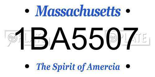 1BA5507 Massachusetts License Plate