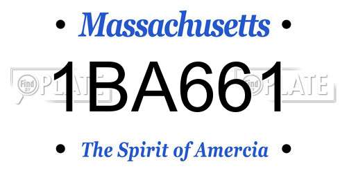 1BA661 Massachusetts License Plate